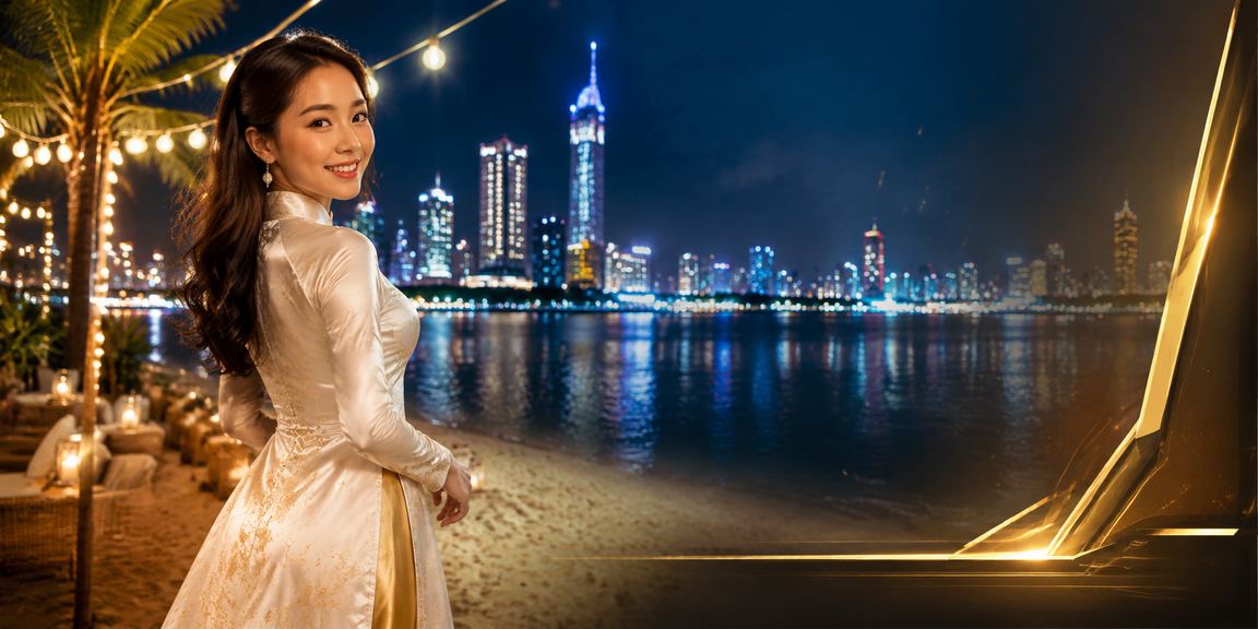 Người phụ nữ mặc áo dài tại TP.HCM trải nghiệm casino giải trí tại một không gian hiện đại